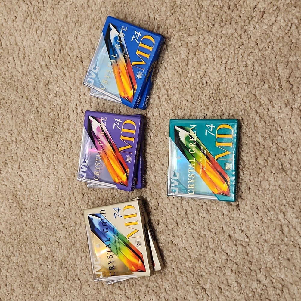 7 JVC Crystal MD74 Mini Discs Recordable 74min MD-74 - New/Sealed